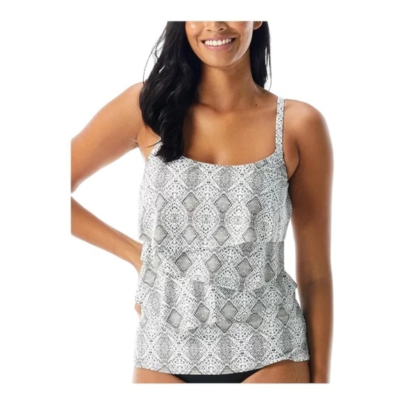 COCO REEF Printed Aura Ruffle Bra-Sized Tankini Top NWT - Picture 6 of 6